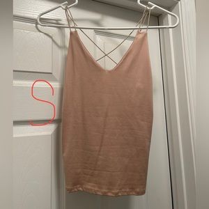 Tan, crop tank top, size small